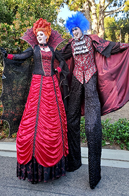 Count and Countess Brickula stilt walkers